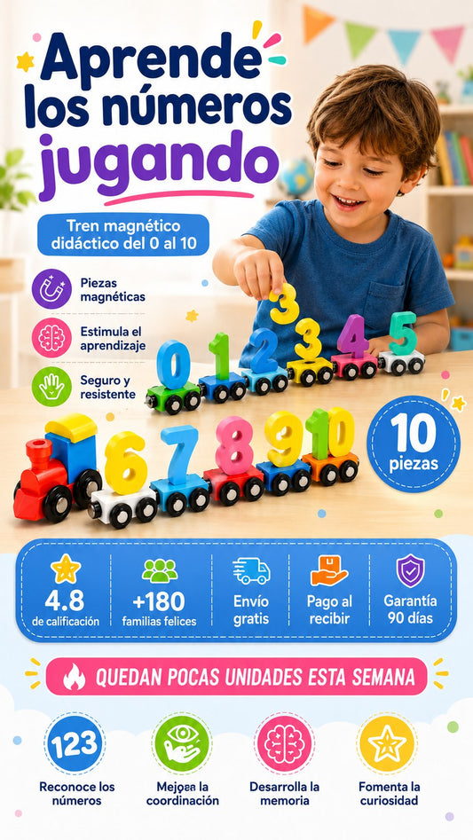 Tren Educativo Sensorial Magnético para Niños