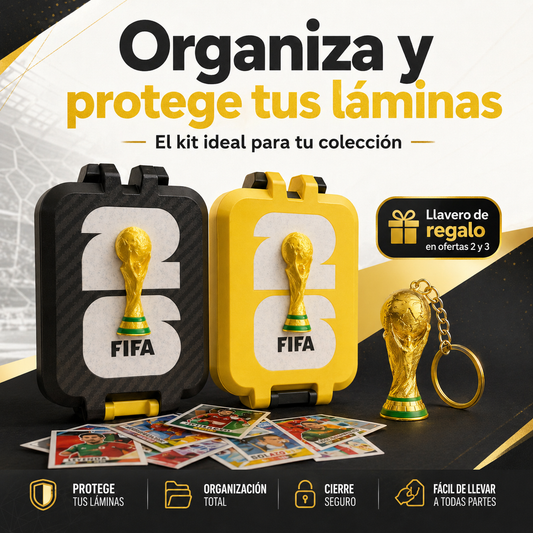 Organizador Láminas Mundial kit 2 organizadores + Llavero Regalo