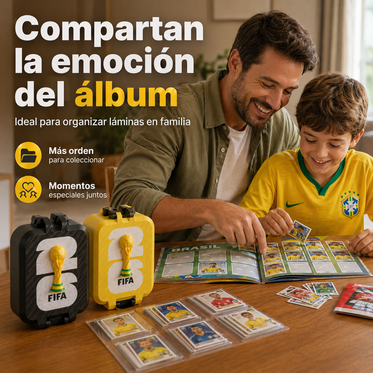 Organizador Láminas Mundial kit 2 organizadores + Llavero Regalo