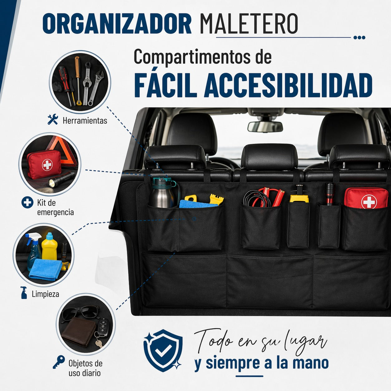 Organizador Maletero Auto Colgante Multiusos Impermeable