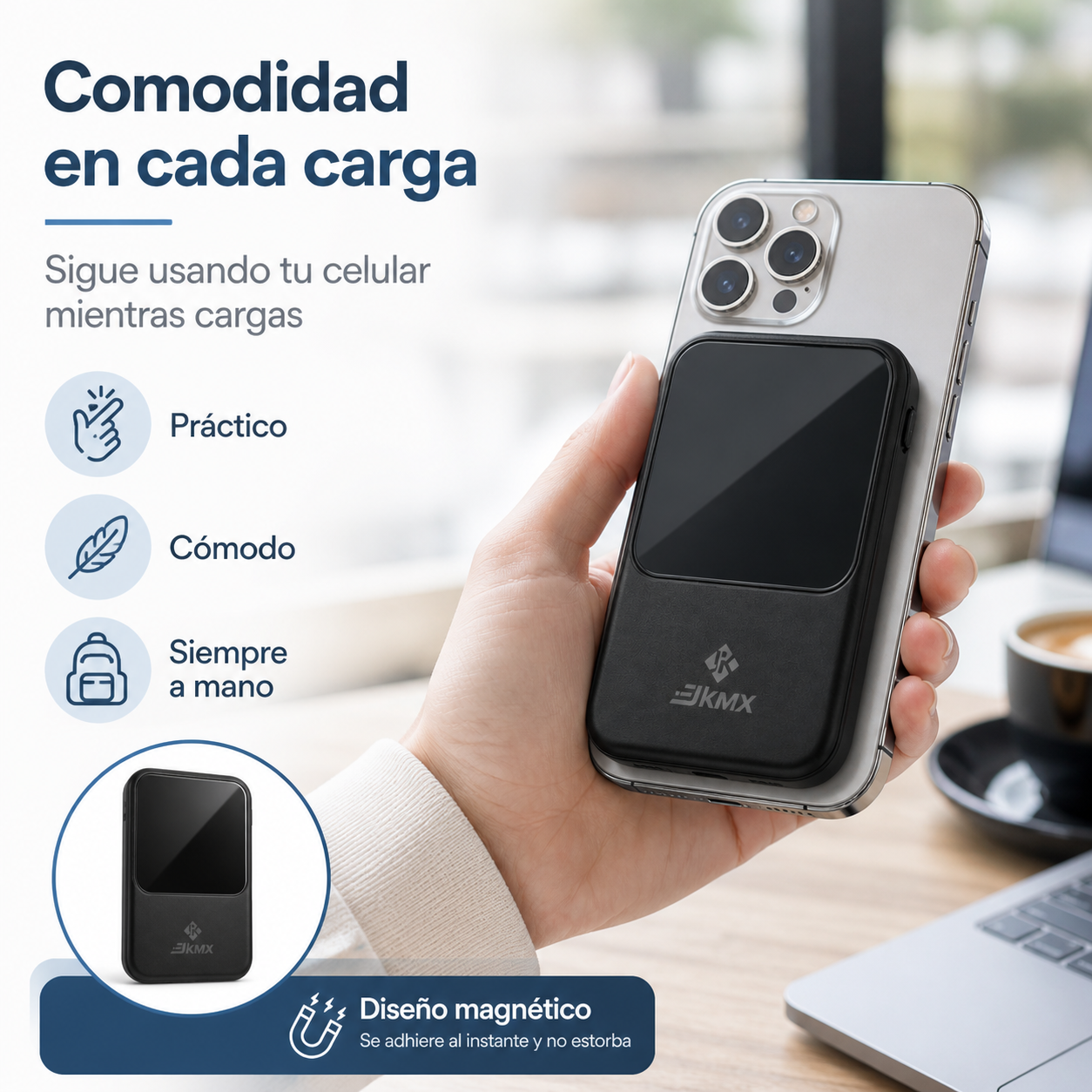 Power Bank Inalámbrico Magnético Cargador Portátil Celular JKMX
