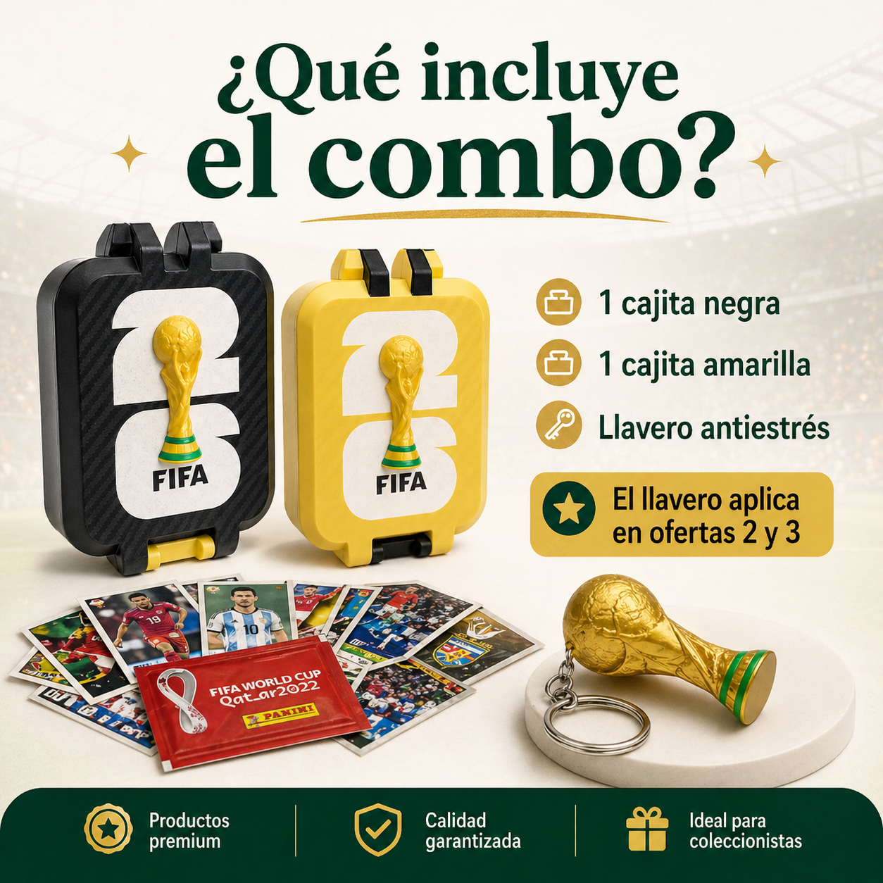 Organizador Láminas Mundial kit 2 organizadores + Llavero Regalo